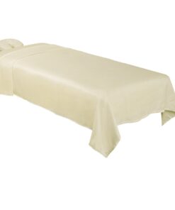 ForPro Premium Microfiber 3-Piece Massage Sheet Set, Natural, Ultra-Light, Stain and Wrinkle-Resistant, Includes Massage Flat Sheet, Massage Fitted Sheet, and Massage Face Rest Cover 7 51mRNtCRwbL