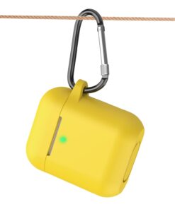 SATLITOG AirPods Case Cover with Secure Lock Keychain, Protective Silicone Cover Compatible with Apple AirPods 2nd & 1st Charging Case - Yellow 39 51mV3IRmphL 1