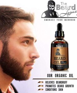 THE BEARD LEGACY Beard Oil Conditioner - All Natural Unscented Organic Argan & Jojoba Oils – Softens, Smooths & Strengthens Beard Growth – Grooming Beard and Mustache Maintenance Husband/Brother Gift. 11 51mW0K2vQLL