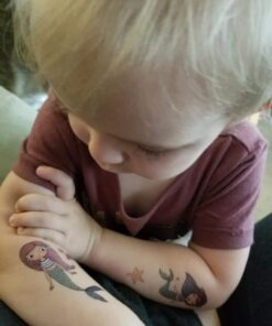 Temporary Tattoos for Kids(150pcs),Konsait Fake Mermaid Assorted Temporary Tattoos For Children Girls Birthday Party Favors Supplies Great Kids Party Accessories Goodie Bag Stuffers Party Fillers Gift 10 51mYs5hpVWL