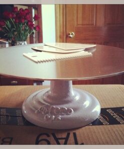 Ateco Cast Iron and Non-Slip Pad Cake Stand, 12 inch, White #612 12" Round, Cast Iron Base 32 51mbmX3TjML