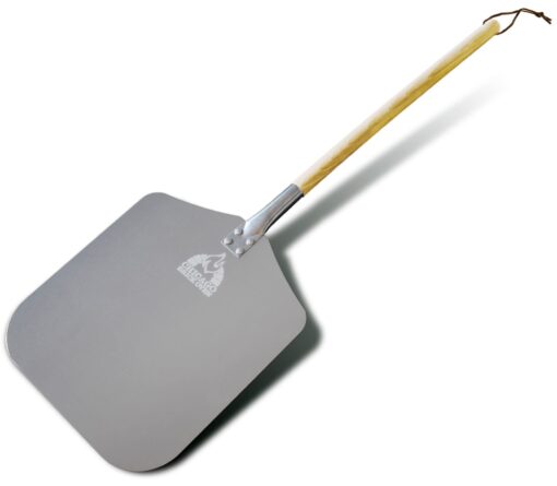 Chicago Brick Oven Pizza Peel 12" x 14", Pizza Paddle, 35.5" Long Aluminum Metal Pizza Peel with Detachable 21" Wooden Handle, Pizza Steel Spatula, Pizza Shovel 12" x 14" x 35.5"