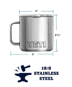 YETI Rambler 14 oz Mug, Vacuum Insulated, Stainless Steel with MagSlider Lid, Stainless Charcoal 11 51mnHNJJSFL