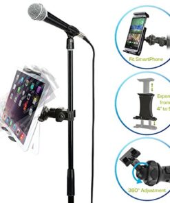Accessory Basics EasyAdjust cymbal Microphone Mic Stand Tablet Mount for Most Tablets & Large Size Cell Phones Smartphone (Zoom Compatible) 20 51moo5UB4VL