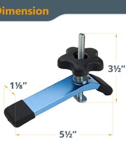 POWERTEC 71168 T-Track Hold Down Clamp for Woodworking, 5-1/2” L x 1-1/8” W, 2 Pack 5-1/2" Hold Down Clamp 24 51moy5FtKZL