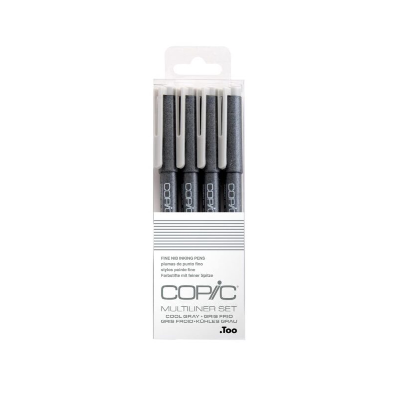 Catalog 6 Copic Markers Multiliner Gray Pigment Based Ink, 4-Piece Set Cool Gray Alcohol Solid