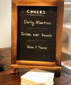 HBCY Creations Rustic Torched Wood Tabletop Chalkboard with Legs/Vintage Wedding Table Sign/Small Kitchen Countertop Memo Board/Antique Wooden Frame (9.5” x 14” Inches) (Torched Brown) 2- Torched Brown 9.5" x 14" 39 51mxtxj1i5L