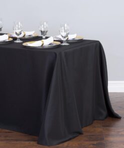 LinenTablecloth 90 x 132-Inch Rectangular Polyester Tablecloth with rounded corners Black 90" x 132" 21 51myZ9pqpLL