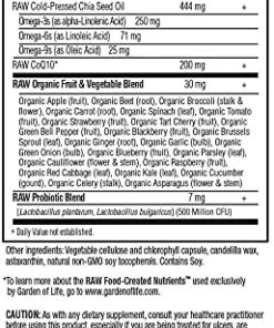Garden of Life Vegetarian Omega 3 6 9 Supplement - Raw CoQ10 Chia Seed Oil Whole Food Nutrition with Antioxidant Support, 60 Capsules 17 51mzeqTUrxS