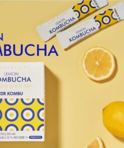 KOMBUCHA Lemon Kombucha Tea, 30 sticks x 5 grams, Zero Sugar, Sparkling Fermented Powdered Mix, Live Probiotics & Prebiotics, Healthy Drinks, Product of Korea 41 51n2a5 mML