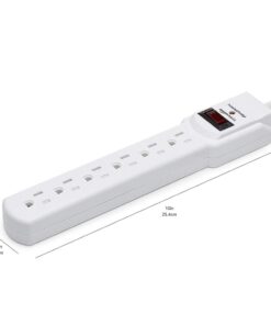 Amazon Basics Rectangular 6-Outlet, 200 Joule Surge Protector Power Strip, 2 Foot, White - Pack of 2 25 51n73VFLxKL