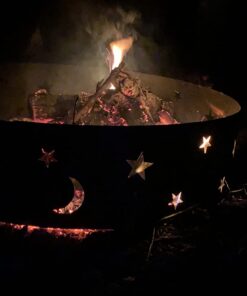 Sunnydaze Big Sky 36-Inch Fire Ring - Heavy-Duty 0.6mm Thick Steel Metal Rim - for Patio and Backyard Use 26 51n87 GlGtL