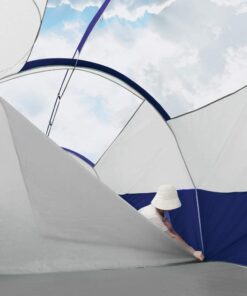 CAMPROS CP Tent 8 Person Camping Tents, Weather Resistant Family Tent, 5 Large Mesh Windows, Double Layer, Divided Curtain for Separated Room, Portable with Carry Bag Blue 33 51nE24ticHL