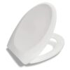 Elongated Oval Toilet Seat BR606-00 Slow Close with Lid, Stain-Resistant and Easy to Keep Clean; Fits All Toilet Brands; Premium Series by Bath Royale - White Elongated 6 51nEsQH6UCL
