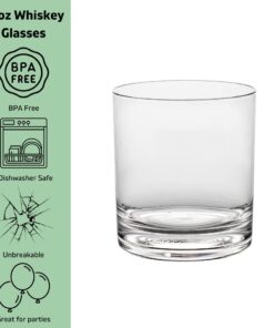 D'Eco Unbreakable Whiskey Glasses (Set of 4, 12oz ea) - Reusable Shatterproof Bourbon, Scotch & Old Fashioned Glasses - Perfect Indoor Outdoor Drinking Cups for Parties - Holiday Christmas Gift Idea 12 51nHxCOjrgL