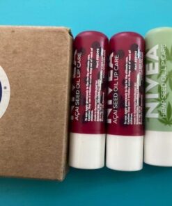 NIVEA Vegan Lip Care Variety Pack, Acai Seed Oil Shea Butter Lip Balm Sticks and Hemp Seed Oil Shea Butter Lip Balm Sticks, Pack of 4 Acai and Hemp 4 Count (Pack of 1) 39 51nJnadonML