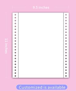 FirstZi 9-1/2 x 11 Inches NCR Continuous Feed Computer Paper 2-Ply, 1000 Count Carbonless Copy Paper for Dot Matrix Printers, 2-Part 500 Sets, Margin Perforated, White/Pink 2 part 9 51nLM09VDQL