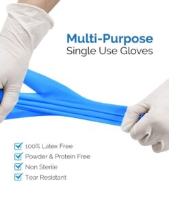 Basic Medical Synmax Vinyl Exam Gloves - Latex-Free & Powder-Free - Large, BMPF-3003(Case of 1,000) Blue Large (Pack of 1000) 12 51nMXaEJaeL 1