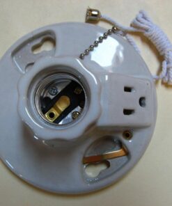 EATON Wiring 667-SP 660-Watt 125-volt Medium Base Ceiling Receptacle Lamp Holder with Pull Chain, Porcelain, White 17 51nWOmz6jCL