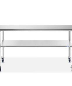 GRIDMANN NSF Stainless Steel Work & Prep Table 72 x 30 Inches with Caster Wheels and Under Shelf for Restaurant, Home, Hotel 72 in Long x 30 in Deep 9 51naCe70RKL