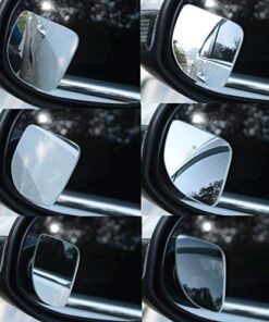 Fan Shape 360 Degree Rotate Sway Adjustabe Blind Spot Mirrors, Ampper HD Glass Convex (Low Curvature) Frameless Stick On Lens (Pack of 2) Pack of 2 31 51njAjOAJoL