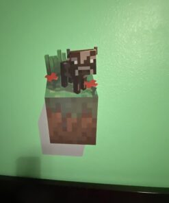 (Set of 4) LucyM Wall Decal Digging Steve; Creeper Inside Wall; Baby Pig; Baby Cow 26 51nkIdB LUL