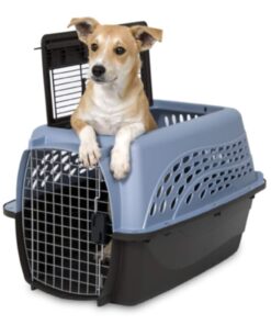 Alternative view of Petmate Two-Door Small Dog Kennel & Cat Kennel, Top Loading or Front Loading Pet Carrier, Made with Recycled Materials, 24 inches in Length For Pets up to 15 Pounds, Made in USA 24.1"L x 16.8"W x 14.5"H BLUE
