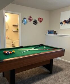 Mizerak Dynasty Space Saver 6.5' Billiard Table with Leg Levelers, Automatic Ball Return, and Classic Green Nylon Cloth 66 51npXuF7aVL