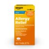 Amazon Basic Care 24 Hour Allergy Relief, Levocetirizine Dihydrochloride Tablets, 5 mg, Antihistamine, Relieves Sneezing, Runny Nose, Itchy Nose or Throat and Itchy, Watery Eyes, 80 Count 32 51ntmmUqzsL