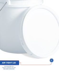 5 gallon Food Grade White Plastic Bucket with Handle & Lid - Set of 6 10 51nuk2a54nL