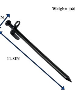 IUMÉ 10-Pack Tent Stakes, Black / 11.8inch Heavy Duty Camping Stakes with Oxford Fabric Pouch, Unbreakable and Inflexible Steel Ground Stakes Tent for Outdoor Trip Hiking Gardening 14 51o 6dlSsgL