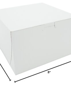 SCT White One-Piece Non-Window Bakery Boxes, 8 x 8 x 5, White, Paper, 100/Carton 8" L x 8" W x 5" H - 100ct 22 51o3KQeyo L 1