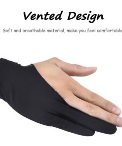 Bestgle Artist Drawing Glove, 2-Fingers Graphic Drawing Glove Left & Right Hand Use for Light Box, Graphic Tablet, Pen Display, iPad Pro Pencil(6 Pack, Black) 7 51o512Hdk6L