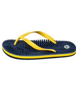 Revs - Lights - Men's and Women's Reflexology Massage Flip Flops 12 Women/11 Men Navy Yellow 10 51oFnFujW0L