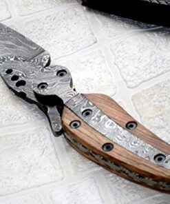 FN-41 Custom Handmade Damascus Steel Folding Knife- Stunning Piece of Art. (Case/Colors May vary) 11 51oOIS29alL