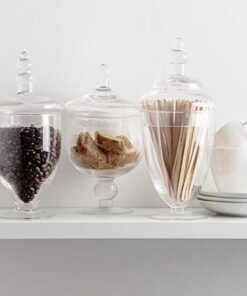 Home Essentials & Beyond Apothecary Jars with Lids Set of 3 Candy Jars for Candy Buffet, Glass décor, Laundry Room, Potpourri, and Bathroom 22 51oPccIyOGL