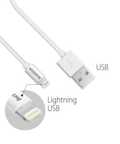 Avantree [Apple MFi Certified 2 Pack iPhone Cable Short, Apple Lightning Cable 1ft for iPhone X, 8, 7, 6s, 6, 6 Plus, 5 iPod iPad, High Speed Data Sync and Charge Cable - White 14 51oQA2cVEL