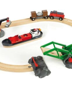 BRIO World - 33061 Cargo Harbor Set | 16 Piece Toy Train with Accessories and Wooden Tracks for Kids Ages 3 and Up 12 51oUDECfp7L