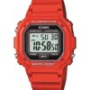 Casio Unisex F-108WH-1ACF Big Square Digital Display Quartz Black Watch Red