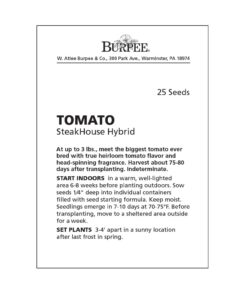 Burpee SteakHouse Hybrid Non-GMO Large Beefsteak Garden Produces Giant 3 LB Fresh Tomatoes | Vegetable Planting, 25 Seeds 30 51odvdn4jaL