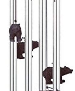 StealStreet SS-G-41634, Round Top Black Bear Hanging Garden Decoration Wind Chime