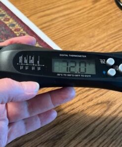 Meat Thermometer Digital, Meat Thermometers for Grilling and Cooking, Waterproof Instant Read Food Thermometer with Accurate Readings, Large LED Backlit Display and Foldable Probe for Kitchen & BBQ Black 44 51ojPvvl31L
