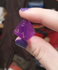 Chessex Dice Polyhedral 7-Die Borealis Set - Royal Purple with Gold Numbers CHX-27467 27 51oqrDFsCL