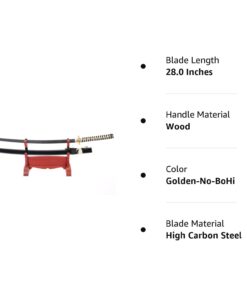 siwode Katana Handmade Full Tang Sharp, Alloy Golden Dragon Tsuba Japanese Samurai Sword High Carbon Steel 1060, 40-Inch Golden-No-BoHi 33 51oxJevk70L