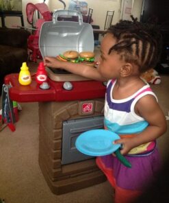 Step2 Fixin' Fun Outdoor Grill | Plastic Toy Grill & Play Food | Pretend Play Grilling Set, Brown (85317) 17 51p9gQZIbhL 2