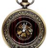 New Brand Mall Steampunk Vintage Roman Letters Design Case Mechanical Pocket Watch with Chains for Xmas Gifts (brzone-2)