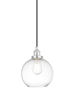 Linea di Liara Primo Large Chrome Glass Globe Pendant Light Fixture Farmhouse Pendant Lighting for Kitchen Island Mid Century Modern Ceiling Light Clear Glass Shade, UL Listed 16 51pK15FJYRL