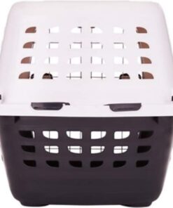 Petmate Compass Fashion Kennel Cat and Dog Kennel, 10-20 lb., Pearl White/Black, Made in USA 20.0"L x 12.5"W x 13.5"H 26 51pVGDIzbJL