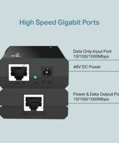 TP-LINK 802.3af Gigabit PoE Injector | Convert Non-PoE to PoE Adapter | Auto Detects the Required Power, up to 15.4W | Plug & Play | Distance Up to 100 meters (328 ft.) | Black (TL-PoE150S) 21 51paMK4Ax6L