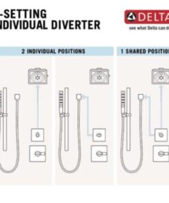 Delta Faucet Vero 3-Setting Shower Handle Diverter Trim Kit, Diverter Valve Trim Kit Chrome, 3 Way Shower Diverter, Delta Diverter Trim, Chrome T11853 (Valve Not Included) 20 51pc6gk6qVL